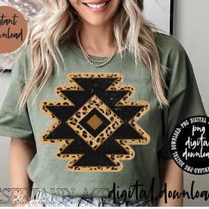 ORIGINAL CREATOR* Leopard Aztec PNG digital download| Western | Western png | Aztec | Leopard Aztec symbol | Distressed Aztec |