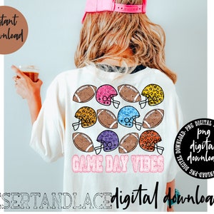 ORIGINELE CREATOR* Retro Game Day Vibes Football digitale download PNG| Sport | Voetbalwedstrijddag | Cheetah-helm | Koeienhuidhelm | Luipaard