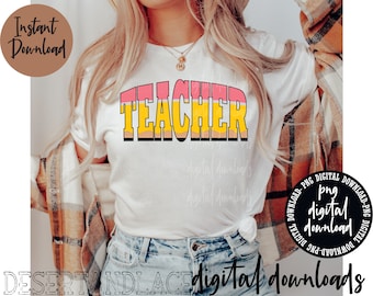 ORIGINAL CREATOR* Teacher Pencil PNG digital download | Teacher png | Teacher graphic tee | gifts for Teacher | Pencil |