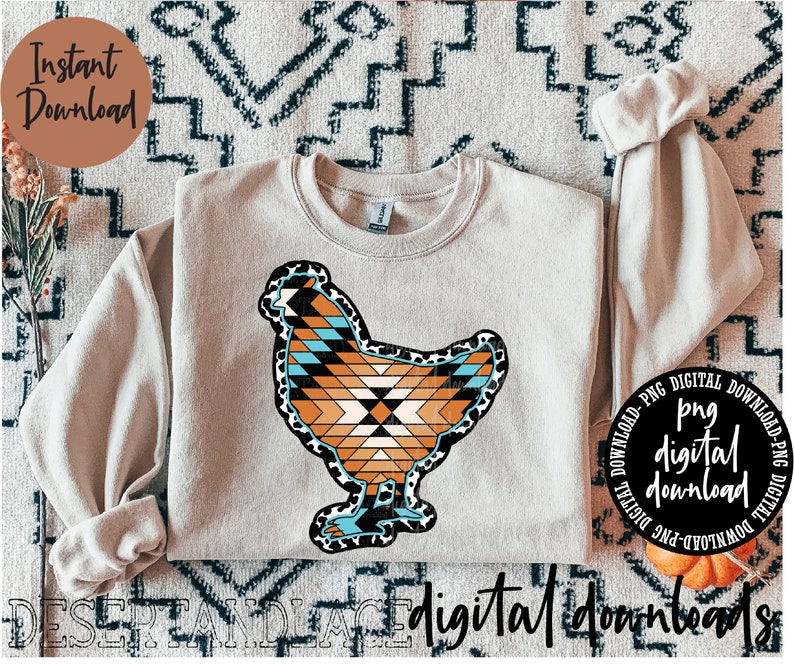 Leopard Pattern Chicken ORIGINAL CREATOR* Aztec Cowhide Chicken PNG Digital Download | Western ...