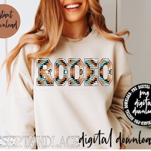 ORIGINAL CREATOR* Distressed Aztec Rodeo PNG digital download | Western png | Rodeo University Font | Aztec pattern | Distressed Rodeo |