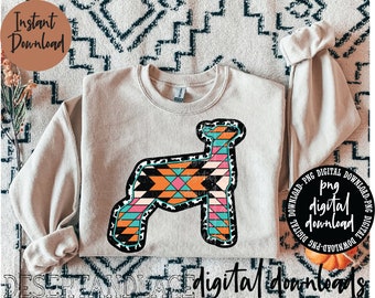 ORIGINAL CREATOR* Aztec Cowhide Show Sheep V2 PNG digital download | Western png | Aztec Lamb | Cowprint show lamb | Aztec pattern | Sheep