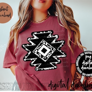 ORIGINAL CREATOR* Cowhide Aztec PNG digital download| Western | Western png | Aztec | Cowhide Aztec symbol | Distressed | Cow print