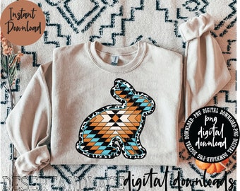 ORIGINAL CREATOR* Aztec Cowhide Rabbit PNG digital download | Western png | Show Rabbit design | Aztec Rabbit | Cowprint bunny |