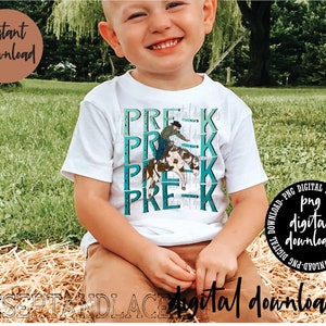 ORIGINAL CREATOR* Pre-K Cowboy PNG Digital download| Western | Western Sublimation| Boys Western Graphic tee | Back to school Tee