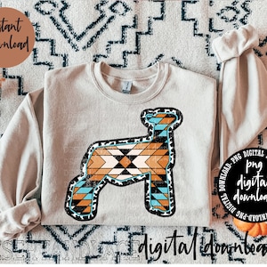 ORIGINAL CREATOR* Aztec Cowhide Show Sheep PNG digital download | Western png | Aztec Lamb | Cowprint show lamb | Aztec pattern | Show Sheep
