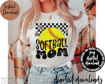 ORIGINAL CREATOR* Softball Mom PNG digital download (distressed)  | Sports | Softball Mom | Mom shirts | Softball png | Mom |
