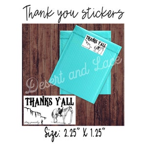 Western Thank You sticker pack V3