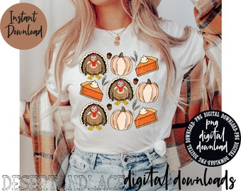 ORIGINAL CREATOR* Thanksgiving Turkey Doodles PNG digital download | Thanksgiving | png for boy's shirt | png for girl's shirt |