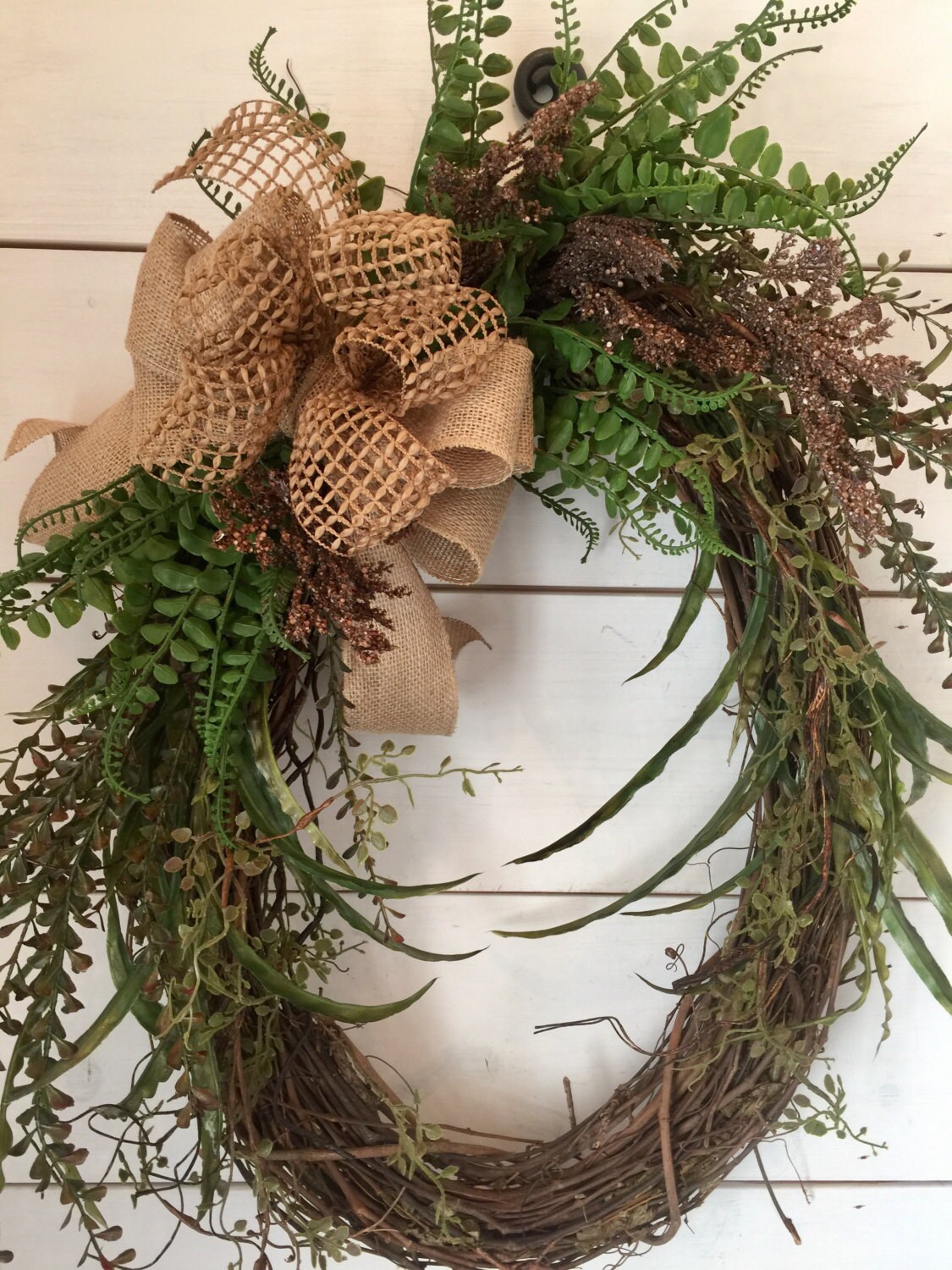Oval grapevine wreath natural wreath greenery wreath year Etsy
