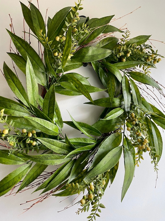 Bay Leaf Wreath Laurel Wreath Front Door Wreath Farmhouse Etsy