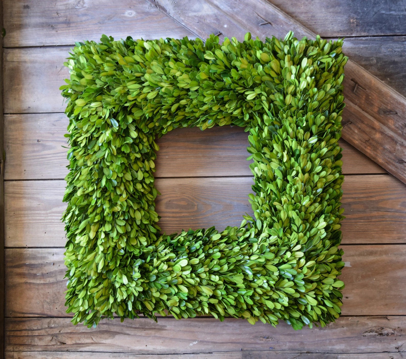 Square Boxwoods Square Boxwood Wreath, Preserved Boxwood Wreath, Square Wreath ...
