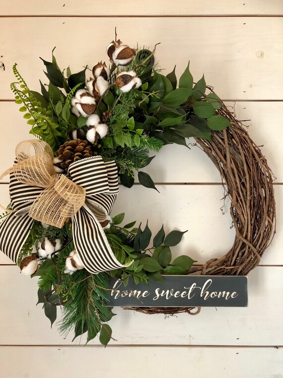 Year Round Wreath Front Door Wreath Door Wreath Greenery Etsy