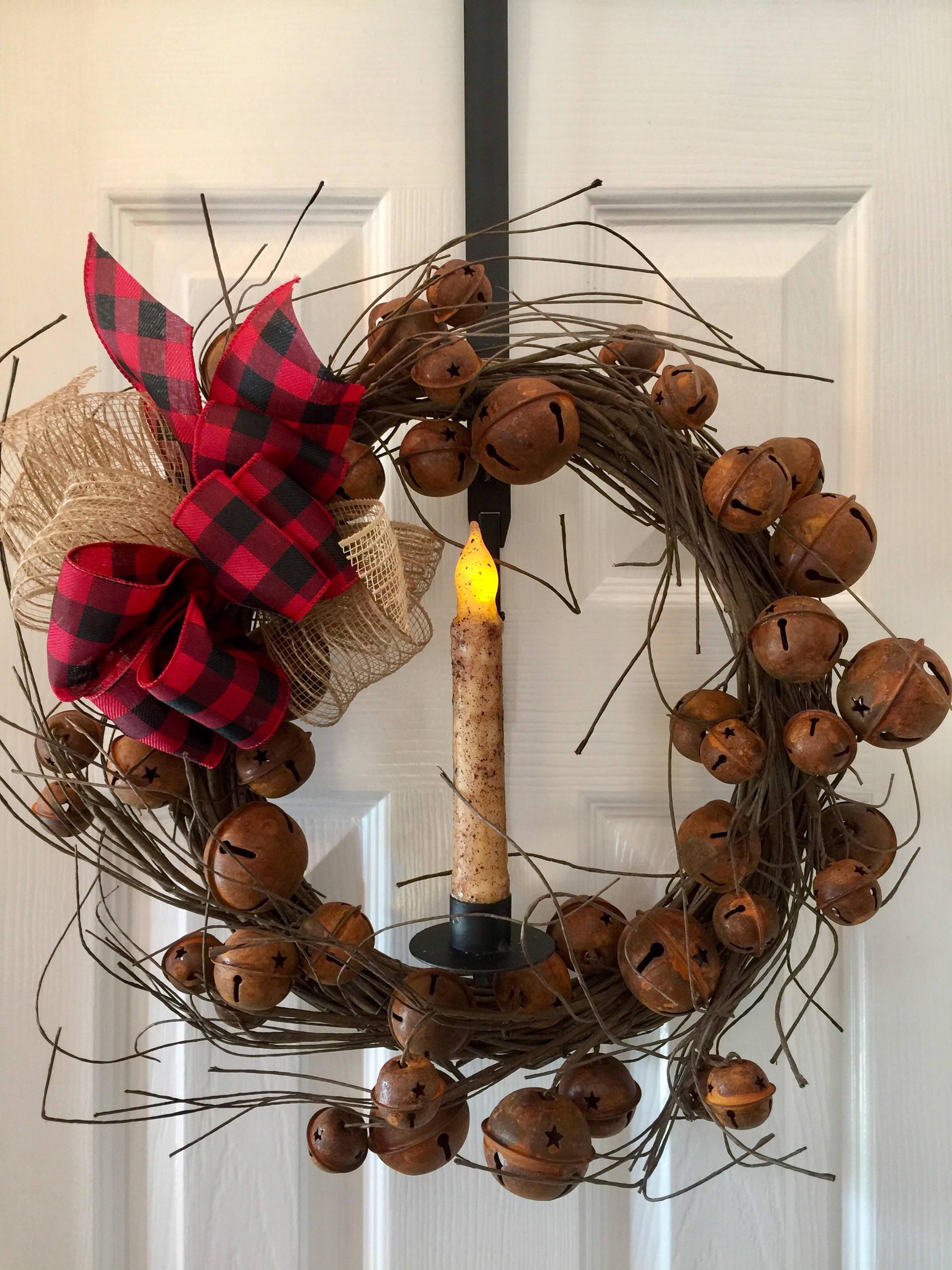 Rusty jingle bell wreath Bell wreath rustic bell wreath Etsy