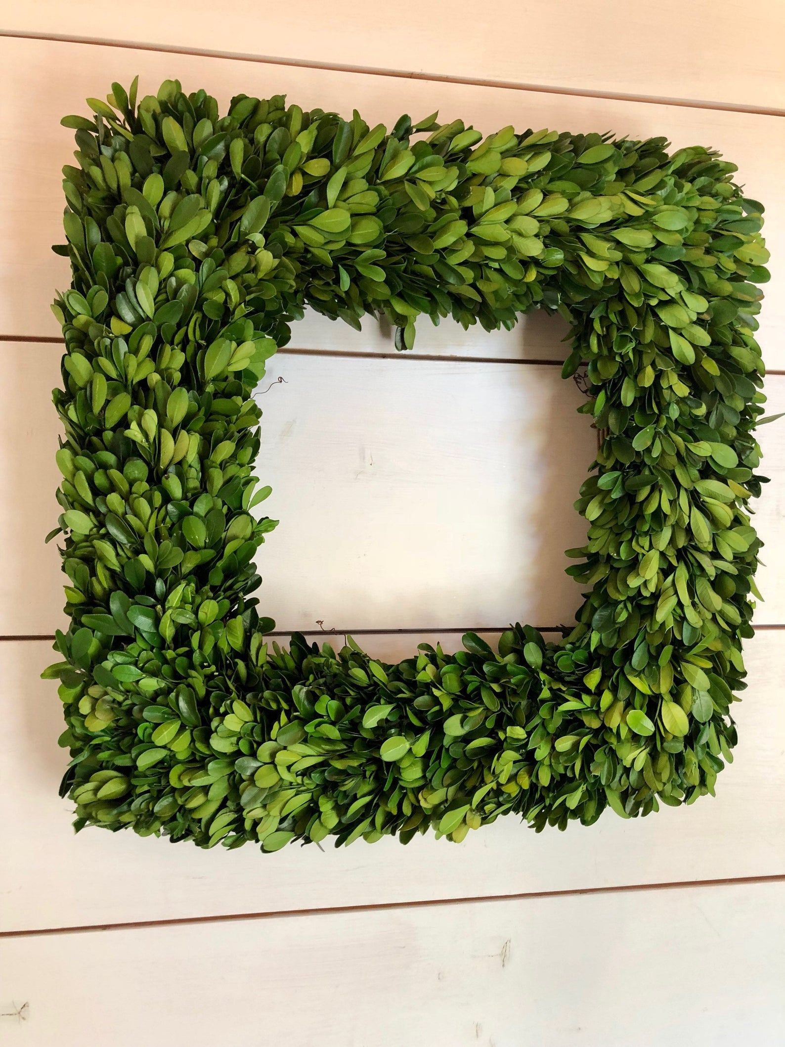 Square Boxwoods Square Boxwood Wreath, Preserved Boxwood Wreath, Square Wreath ...