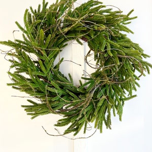 Norfolk Pine Christmas wreath, real touch wreath, Christmas wreath, Christmas door wreath, holiday wreath, door wreath, greenery wreath