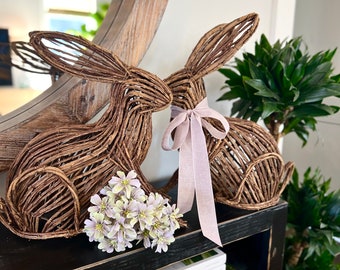 Twig rabbits, bunnies, bunny decor, rabbit, bunny, Easter decor, Easter Bunny, rustic rabbit, farmhouse Easter decor, primitive Easter decor