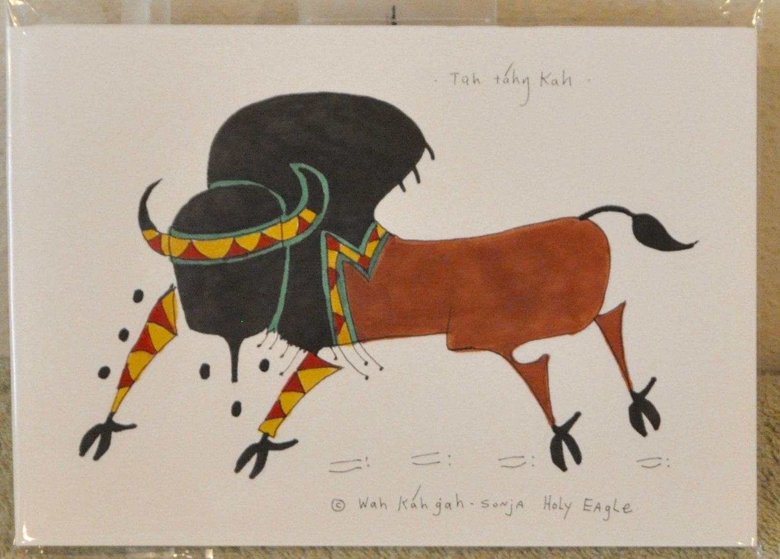 Buffalo / Native American Ledger Art by Lakota Artist Sonja Etsy
