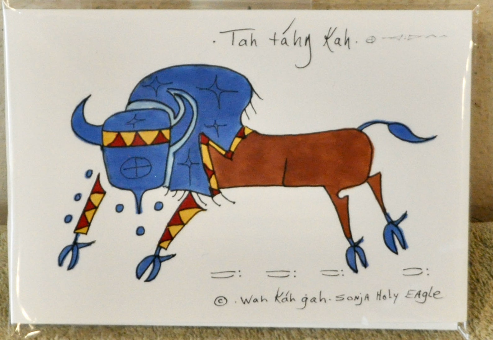 Buffalo / Native American Ledger Art by Lakota Artist Sonja Etsy