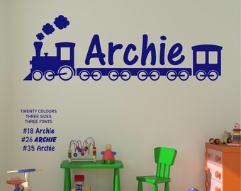 Personalised Train Vinyl Wall Sticker Decal - Any Name - Boys Bedroom/Nursery Decor