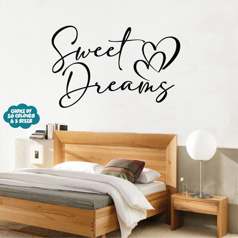 thumbnail image 2 of World Of Wall Art Sweet Dreams Bedroom Wall Decal – Black Vinyl, Removable, Modern Quote Sticker 2 of 3