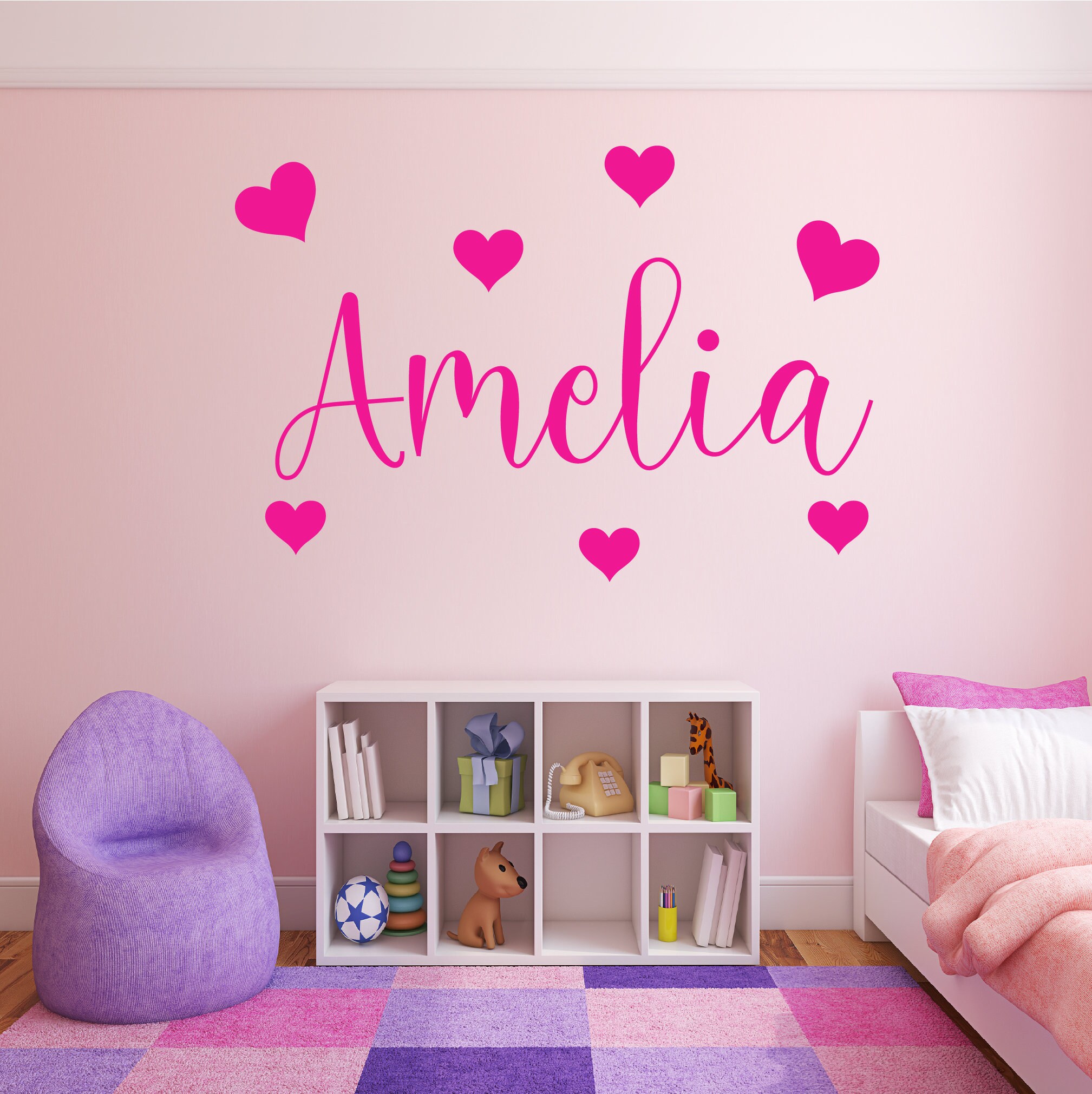 Personalised Girls Vinyl Wall Sticker Decal : Any Name - Girls Bedroom ...