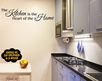 Wandtattoo „Kitchen Is The Heart“ – Wandspruch-Dekor In Vielen Farben & Größen, Abziehbar