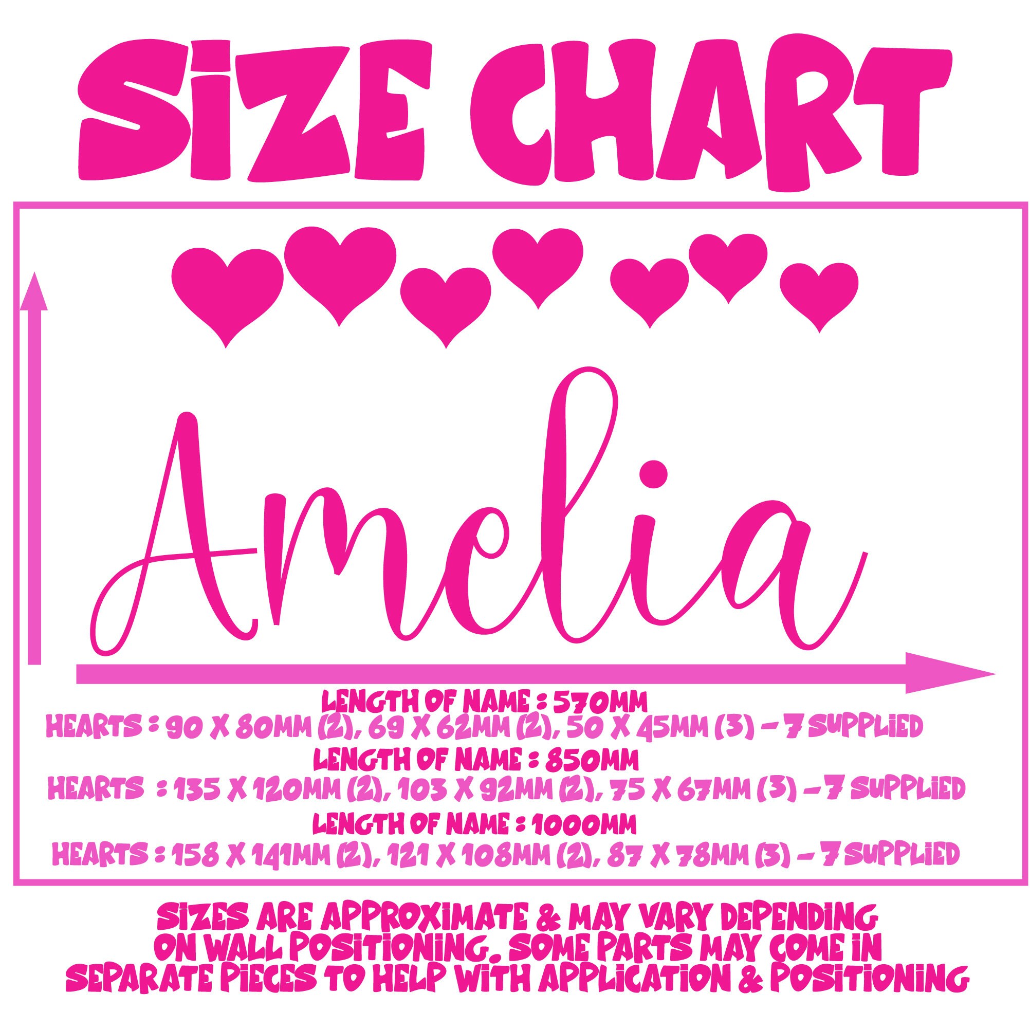 Personalised Girls Vinyl Wall Sticker Decal : Any Name - Girls Bedroom ...