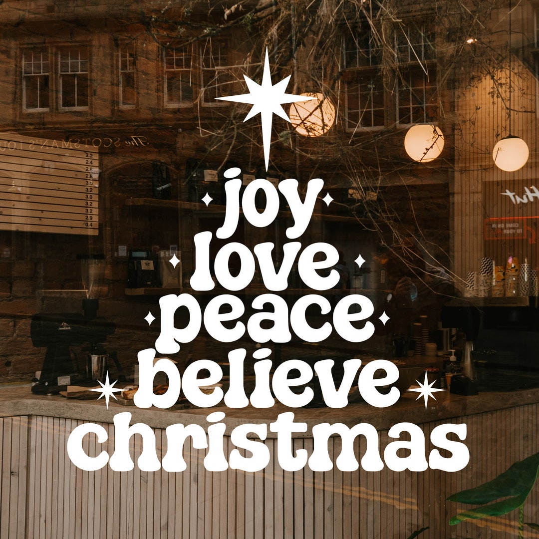 Peace Window Stickers Christmas Window Stickers, Christmas Wall Stickers, JOY LOVE PEACE ...