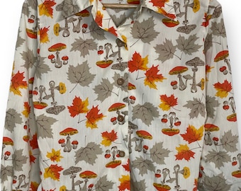 1970’s Mushroom Button Up Shirt (M/L)