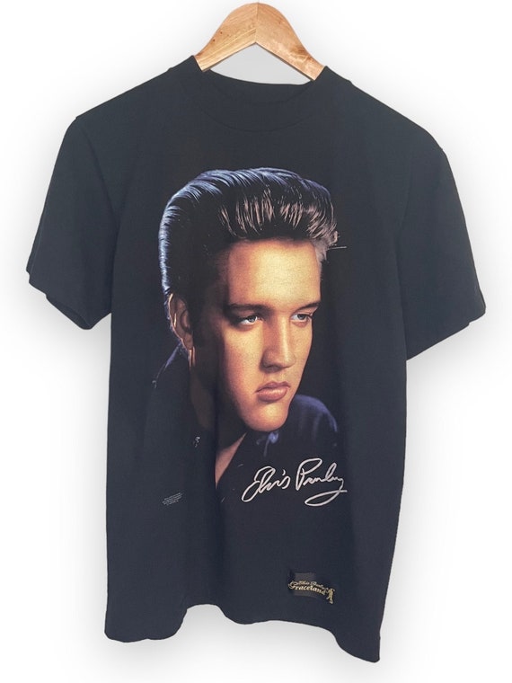 1990's Elvis Presley Portrait Signature T-shirt (… - image 1