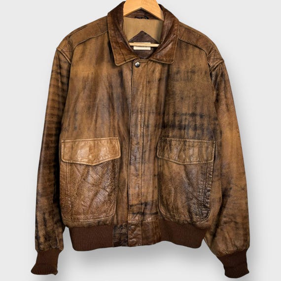 Vintage 80s AVIREX Type A2 Sack Time Leather Flyers Bomber