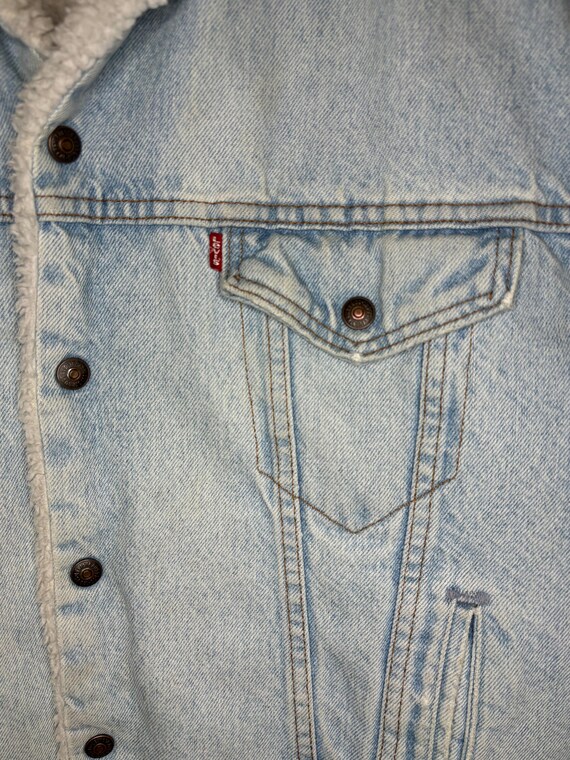 Vintage 1980s LEVI'S Sherpa Lined Denim Jacket Ma… - image 6