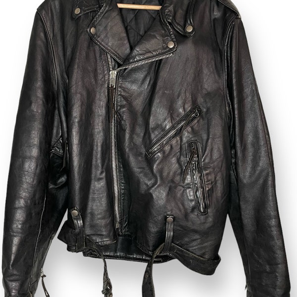 1970's Leather Moto Jacket (XL)