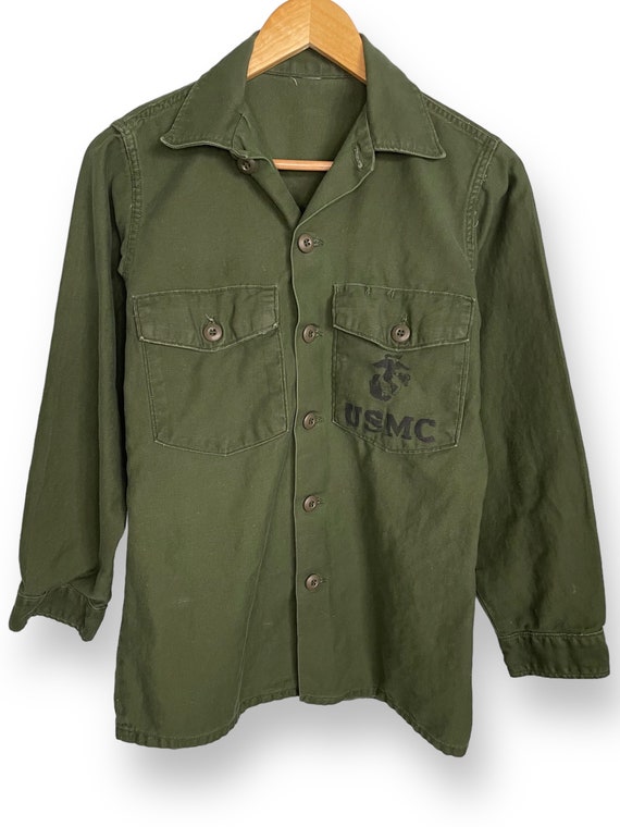 1970's OG-107 Sateen Button Up Shirt USMC (L)