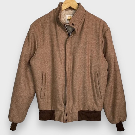 高級素材使用ブランド Vintage 1980s Sherpa Lined Wool Bomber Jacket (XL) - Etsy ジャケット・アウター
