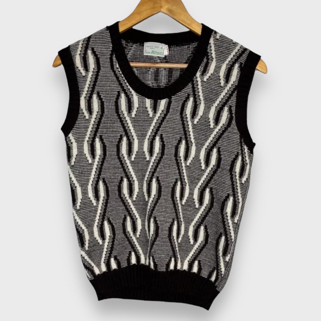 Vintage 1970s Knit Sweater Vest M Etsy UK