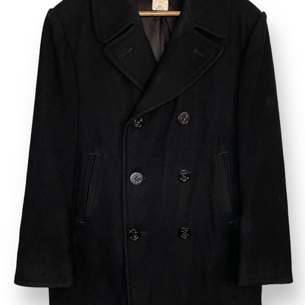 Vintage US Navy Wool Pea Coat Jacket (40R)