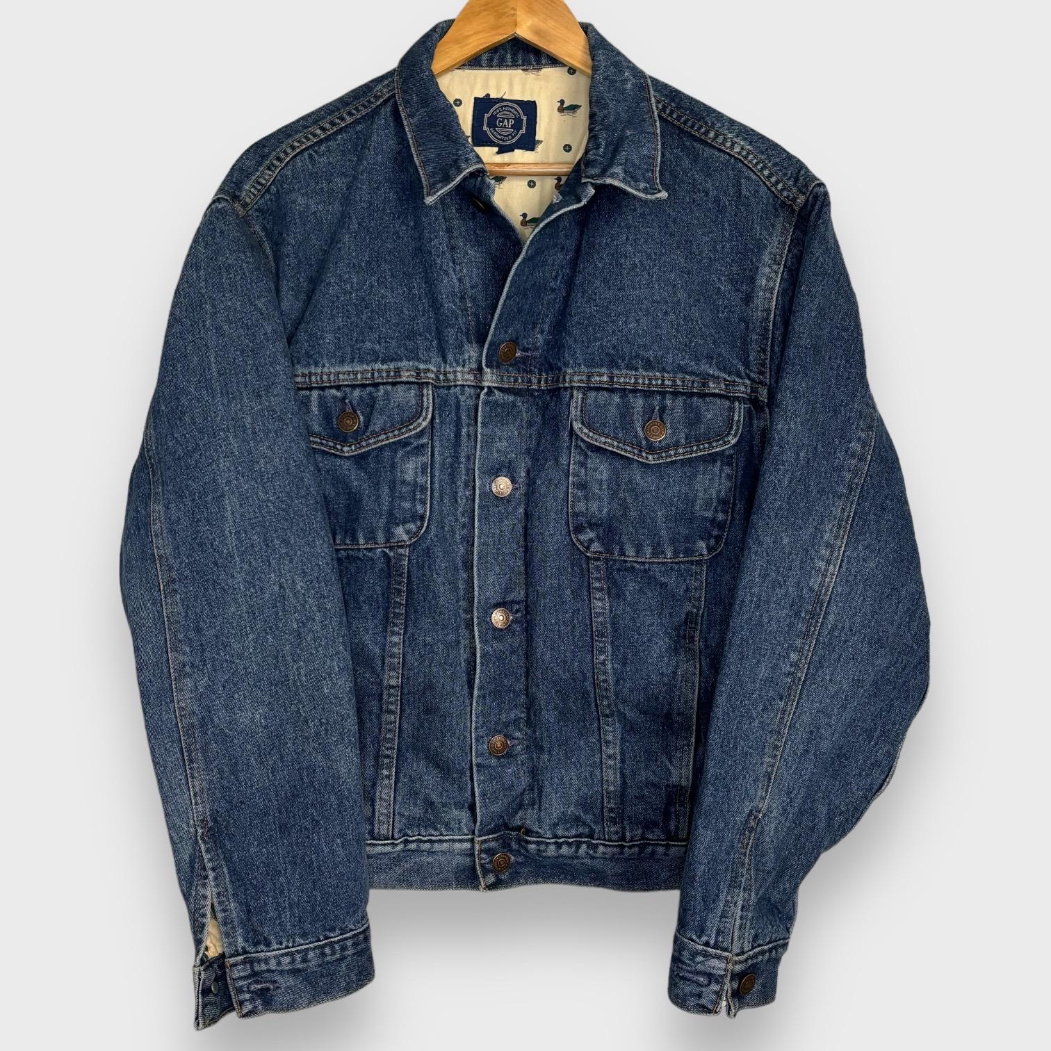Vintage 1990s GAP Denim Jacket Made in USA Duck Liner (L) - Etsy