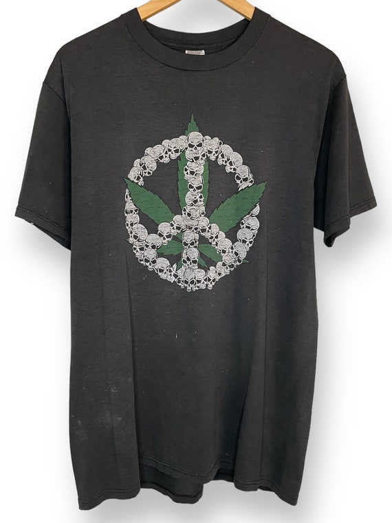 1990's Peace Skull Weed T-shirt (L)