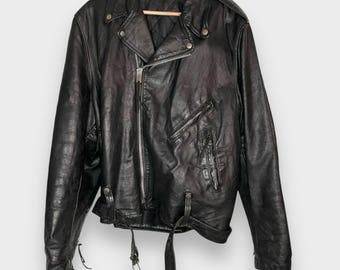 ジャケット・アウター 70s vintage leather riders jacket black 70'S Vintage Made In Japan Leather Jacket Riders Blouson