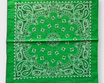 Äkta vintage grön bandana tillverkad i USA