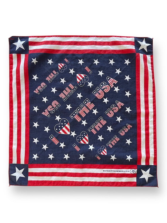 True Vintage I Love The USA Bandana Made In USA