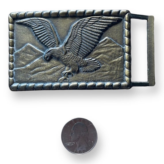 Vintage Brass Belt Buckle - Bald Eagle - image 2