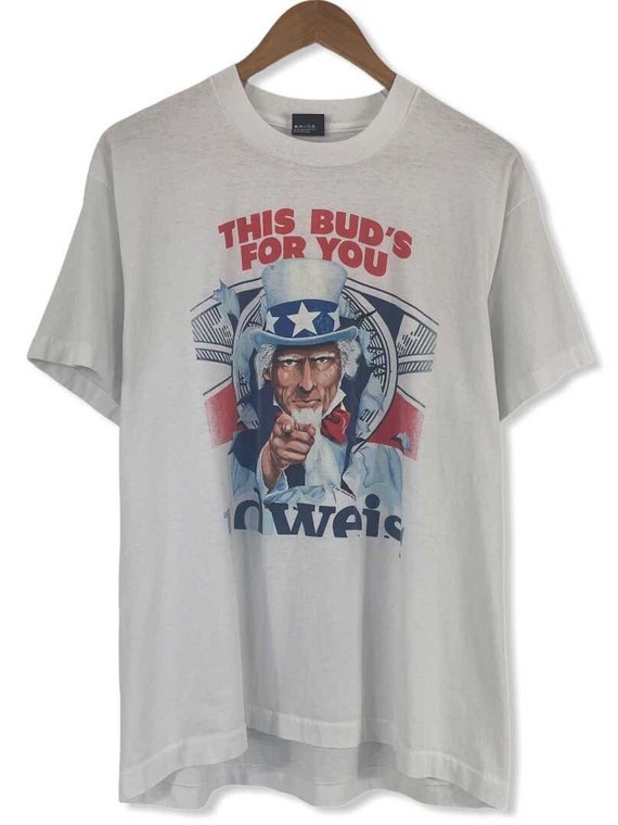 1980’s Budweiser Uncle Sam Beer T-shirt (L/XL) - image 1