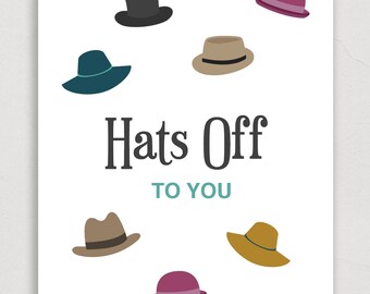 Hats Off To You Card Etsy