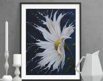 Daisy Flower Print Made From Original Oil Painting