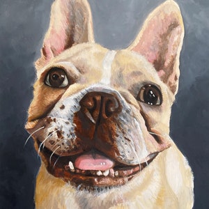 Retrato de mascota pintado a mano de una foto, pintura al óleo de gato de perro personalizada imagen 3