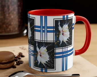 Hibiscus Flower Accent Coffee Mug, 11oz
