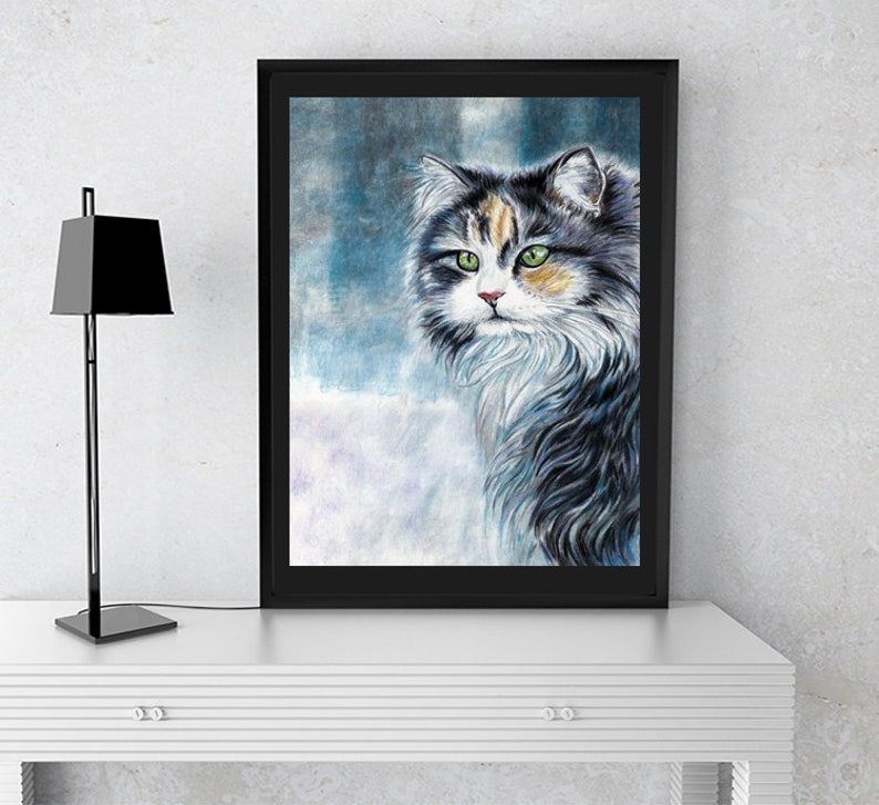Cat Drawing / Cat Art / Cat Art Print / Cat / Cat Lover Gift / Cat Print / Cat Wall Art / Cat Portrait / Cat Wall Decor / Original artwork image 5